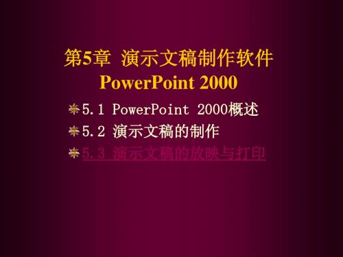 05第五章 演示文稿软件 PowerPoint 2000