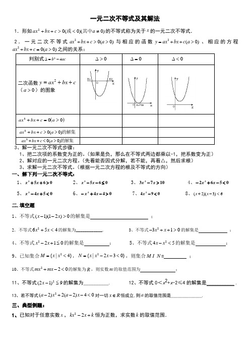 高中数学：不等式典型例题(含答案)