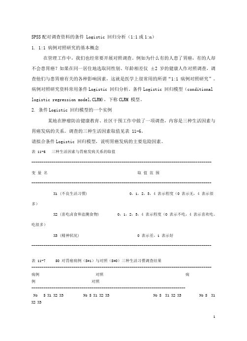 SPSS-配对条件 Logistic 回归分析