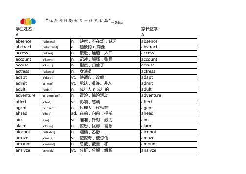 雅思英语高频词汇——带音标