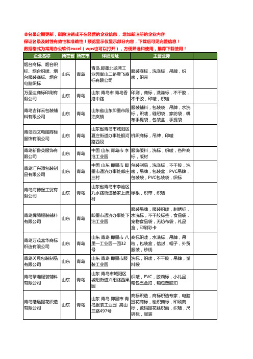 新版山东省织唛工商企业公司商家名录名单联系方式大全34家