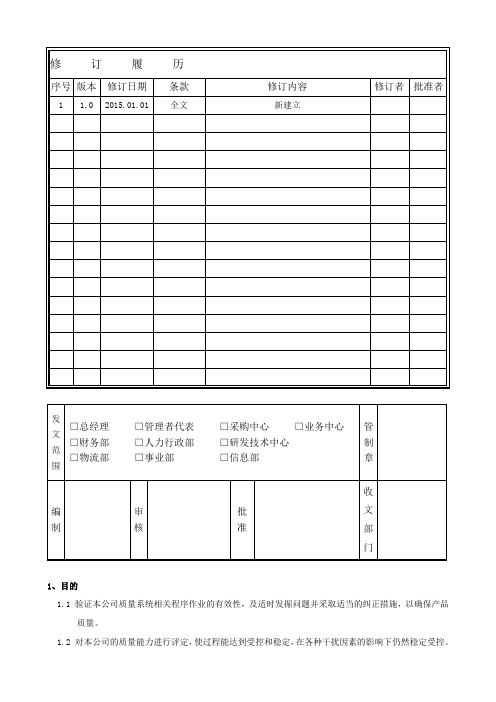 QP080200--内部质量审核管理程序