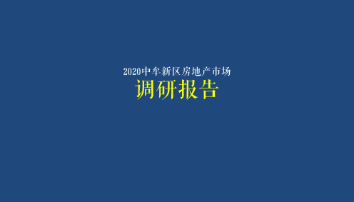 2020中牟新区市场调研报告