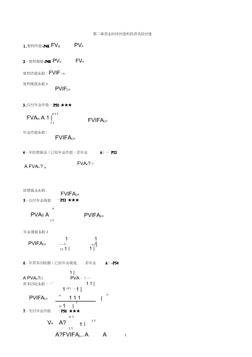 自考《财务管理学》计算公式汇总