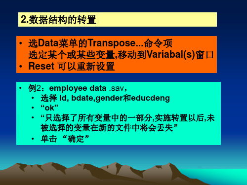 SPSS数据整理