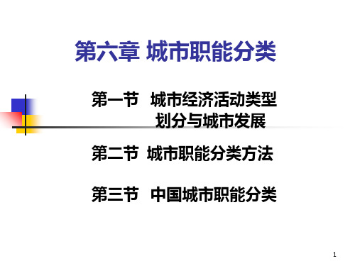 城市地理学第二版城市职能分类PPT课件