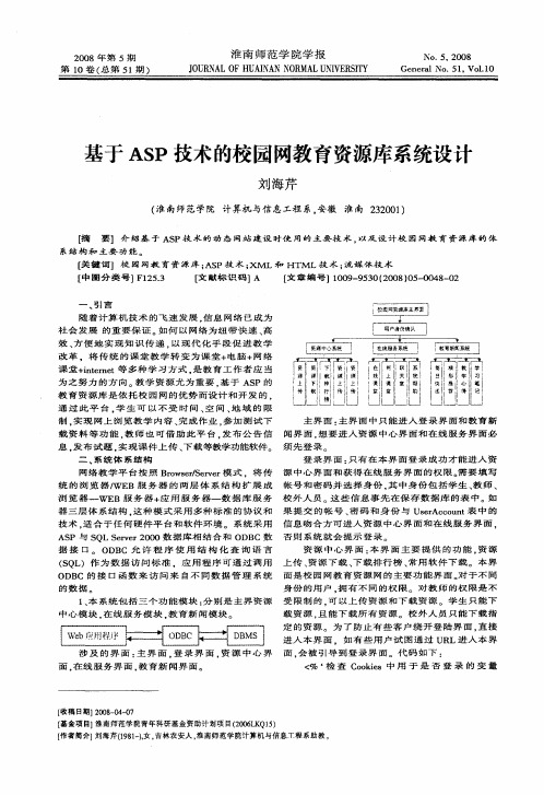 基于ASP技术的校园网教育资源库系统设计