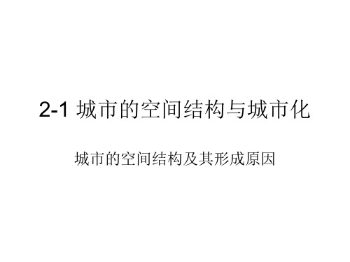 高二地理城市的空间结构