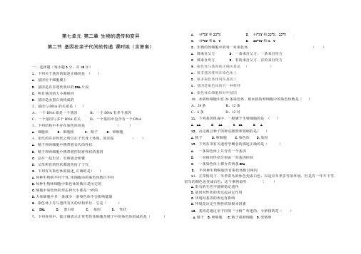 人教版八年级生物 下册 第七单元 第二章 第二节 基因在亲子代间的传递 同步练习题(含答案)