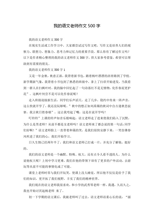 我的语文老师作文500字