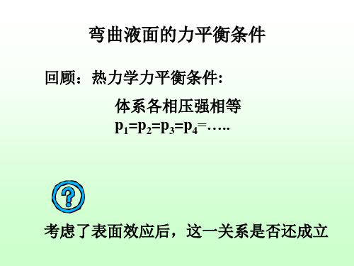 2弯曲液面力平衡条件、饱和蒸汽压解析