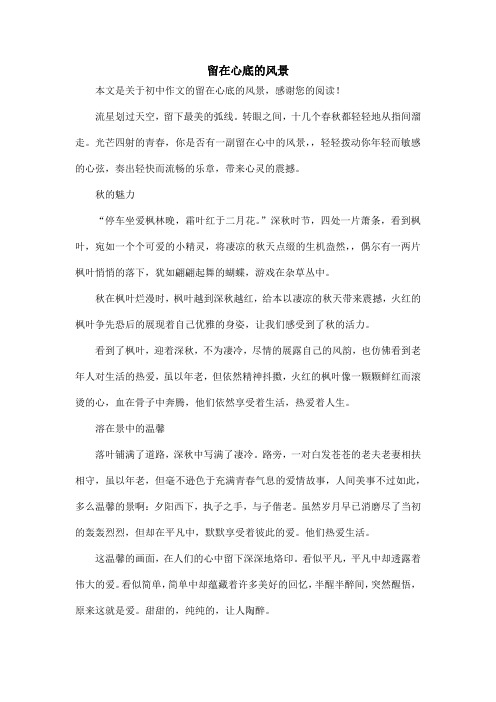留在心底的风景_初中作文_1