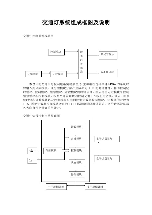 交通灯系统组成框图及说明