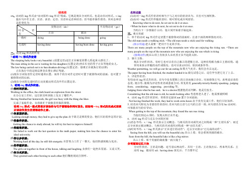 动名词讲解及练习人教版高中英语必修四