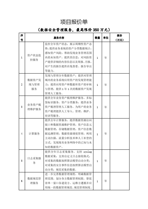 IT服务项目报价单