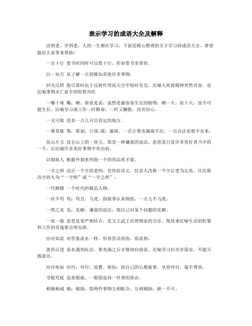 表示学习的成语大全及解释