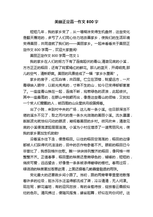 美丽正定高一作文800字