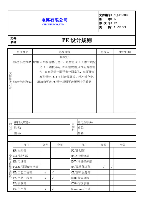 PCB工程设计规则