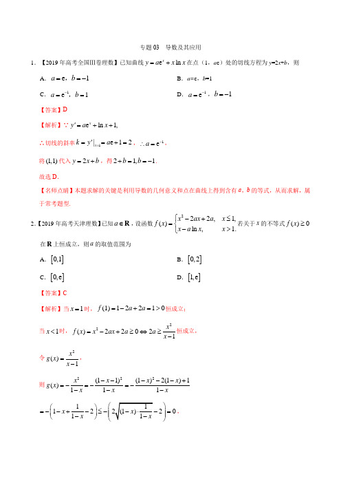 专题03 导数及其应用 (解析版)