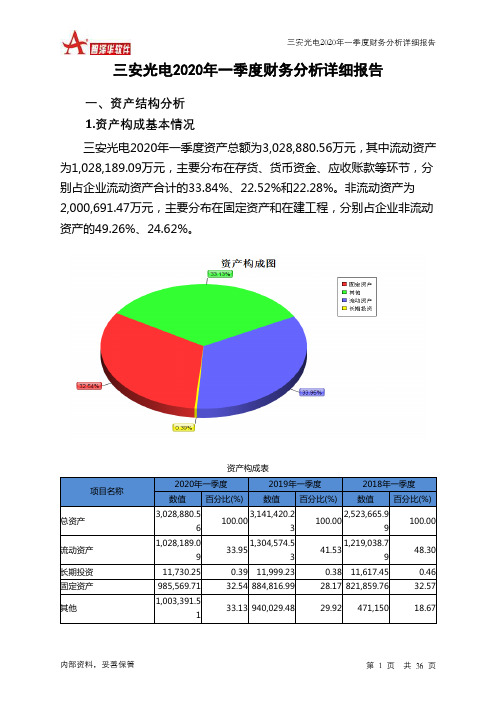 三安光电2020年一季度财务分析详细报告