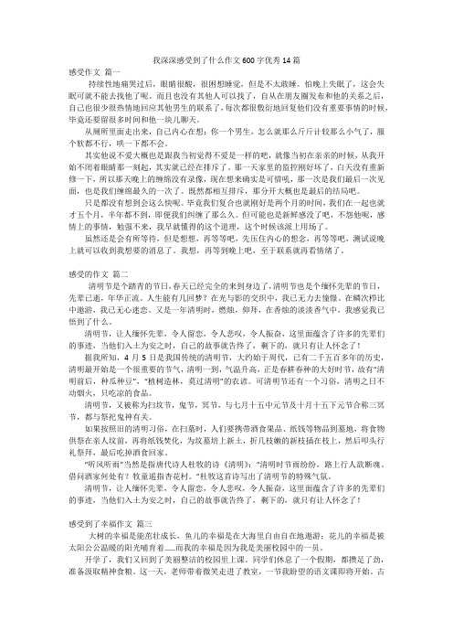 我深深感受到了什么作文600字优秀14篇