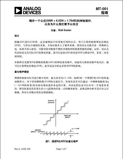 DAC信噪比公式来源