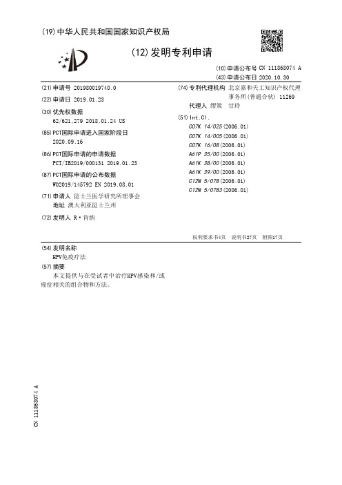 HPV免疫疗法[发明专利]