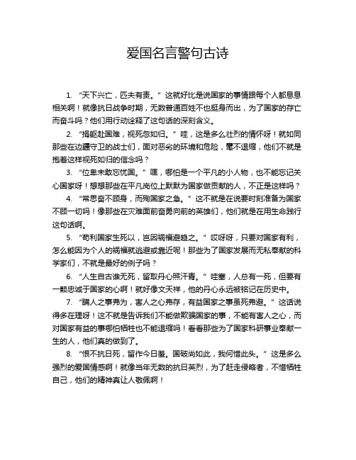 爱国名言警句古诗