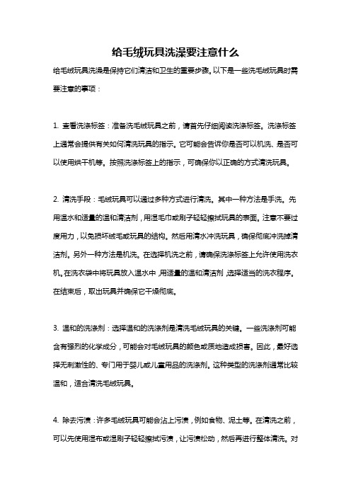 给毛绒玩具洗澡要注意什么