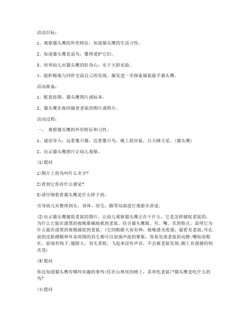 (完整版)-幼儿园中班科学教案《捕鼠能手》及教学反思