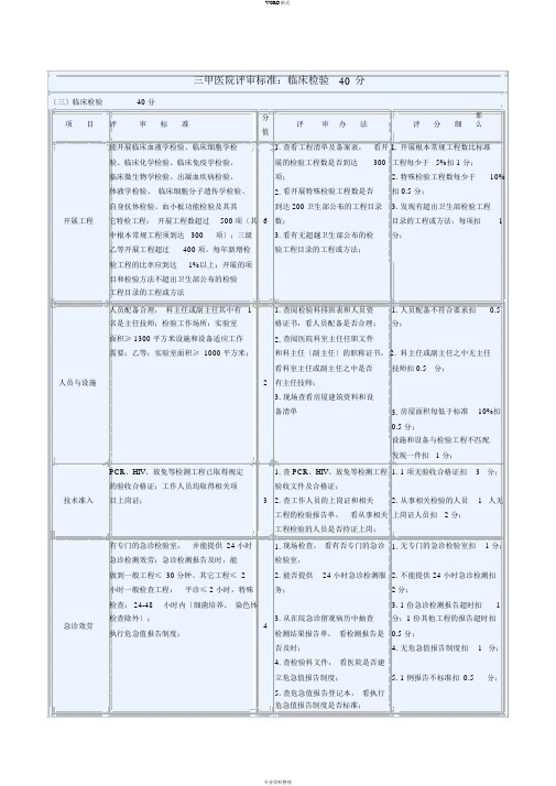 三甲医院评审标准