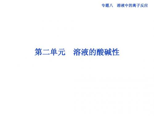 邳州市第二中学高三化学专题复习专题八第二单元溶液的酸碱性课件