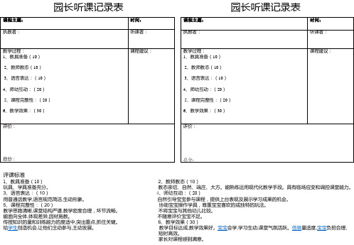 园长推门课记录单