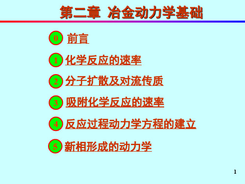 冶金原理-冶金动力学基础