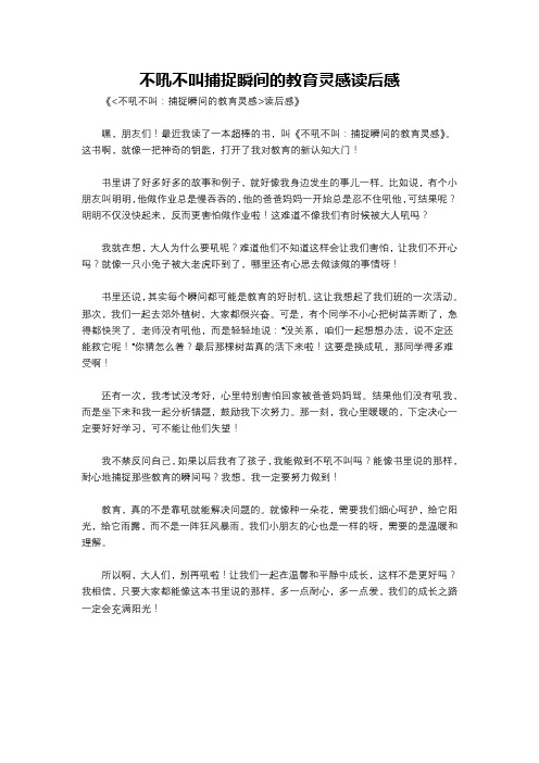 不吼不叫捕捉瞬间的教育灵感读后感