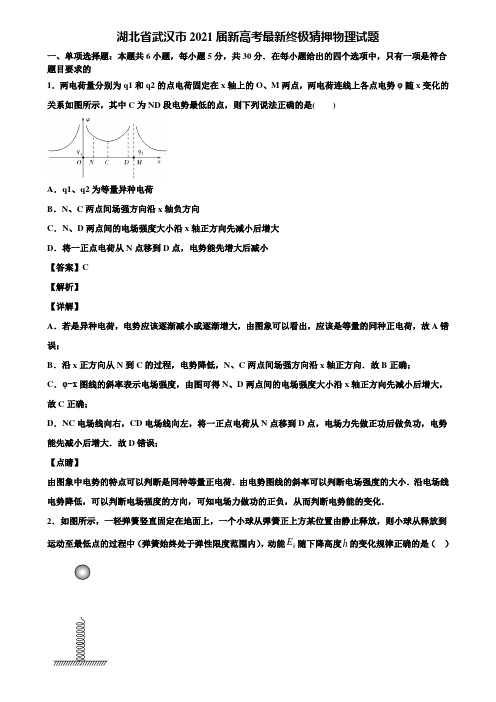 湖北省武汉市2021届新高考最新终极猜押物理试题含解析