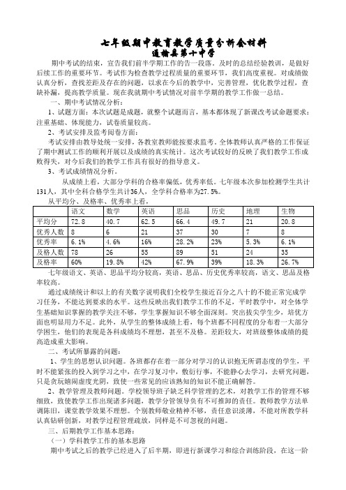 期中考试质量分析会.2009-2010上09.11.8)