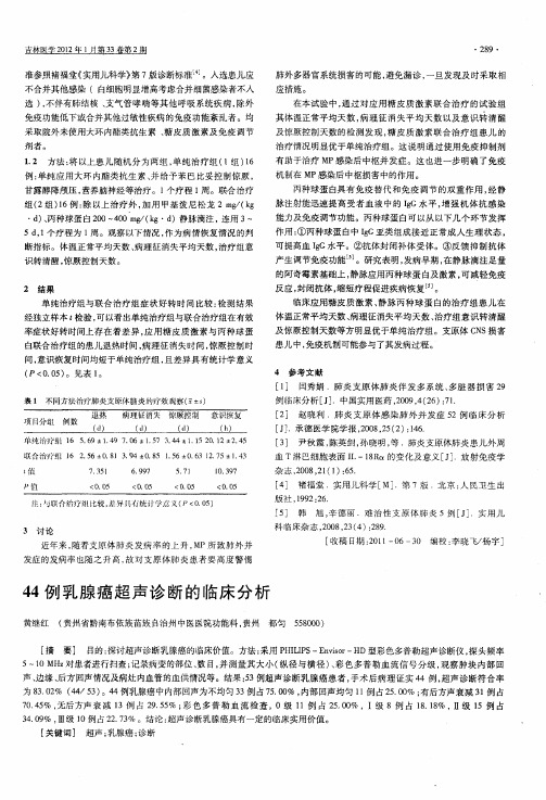 44例乳腺癌超声诊断的临床分析