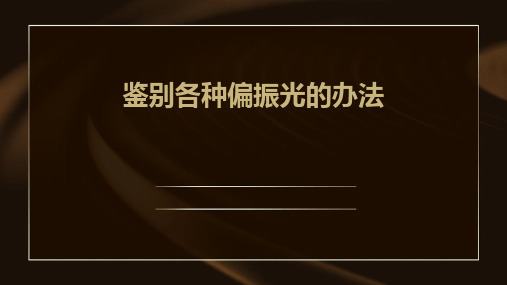 鉴别各种偏振光的办法课件