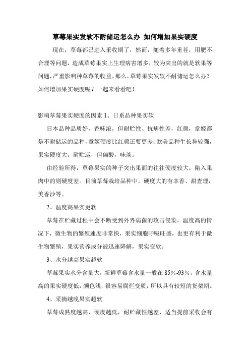 草莓果实发软不耐储运怎么办 如何增加果实硬度.doc