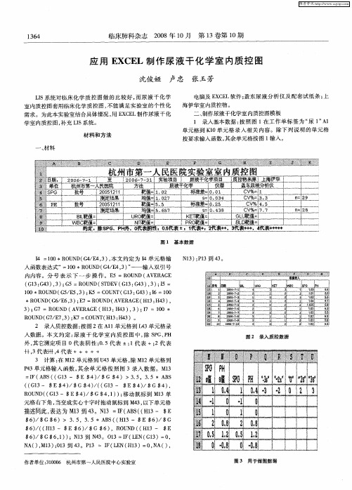 应用EXCEL制作尿液干化学室内质控图