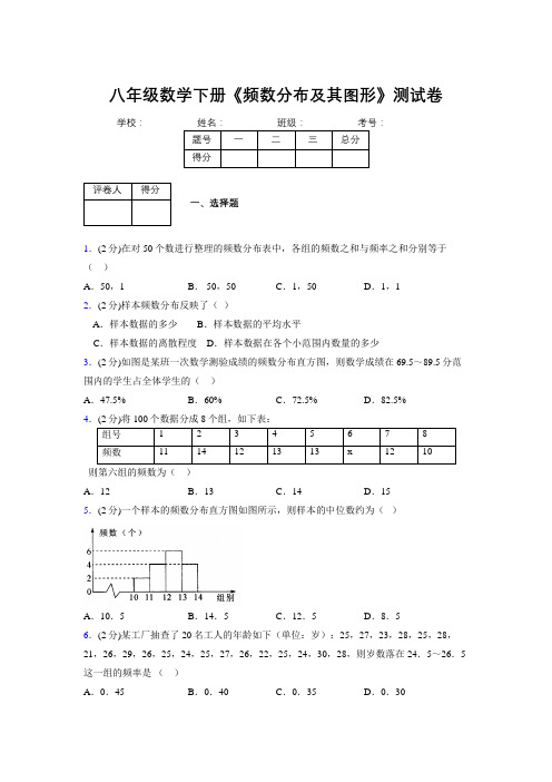 2019年秋浙教版初中数学八年级下册《频数分布及其图形》单元测试(含答案) (136)