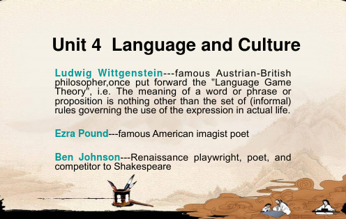 Unit 4  Language and Culture