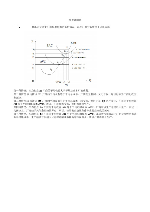 完全竞争厂商短期均衡的五种情况(带图)