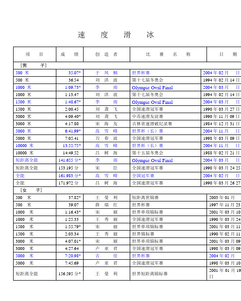 速 度 滑 冰