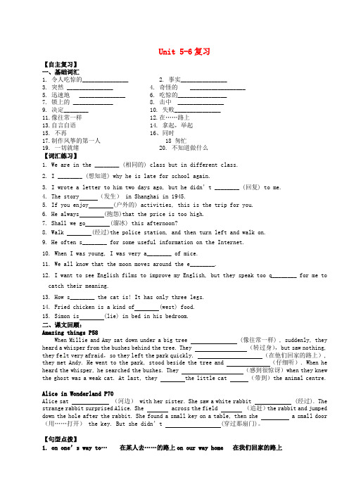 江苏省永丰初级中学七年级英语下册 Unit 56复习(无答案)(新版)牛津版