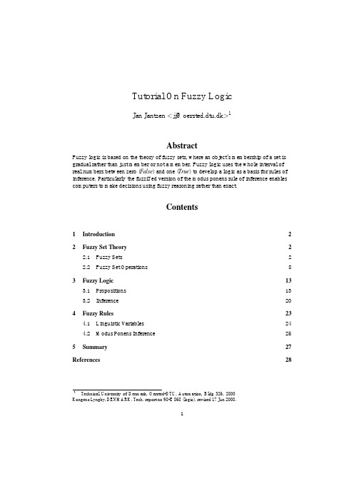 Tutorial On Fuzzy Logic