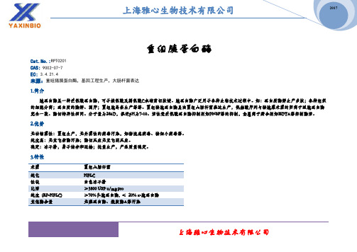 胰蛋白酶(猪源)的重组表达