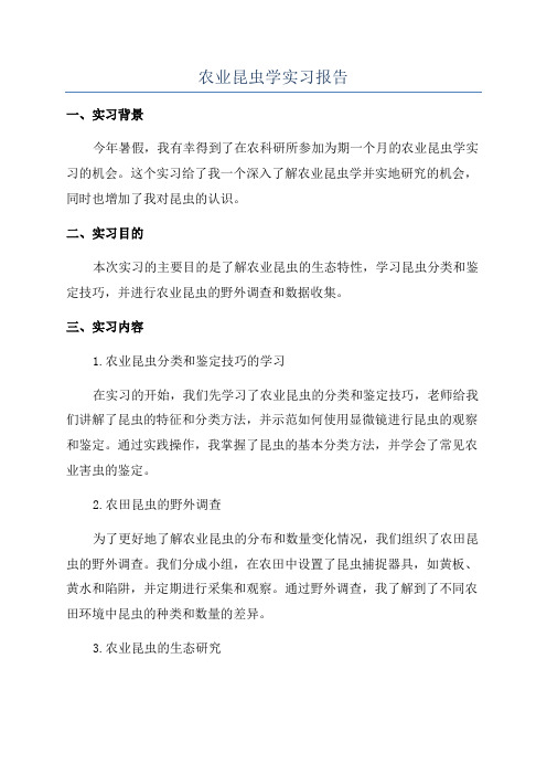 农业昆虫学实习报告