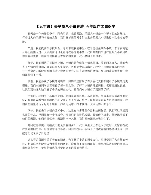 【五年级】去星期八小镇春游 五年级作文800字